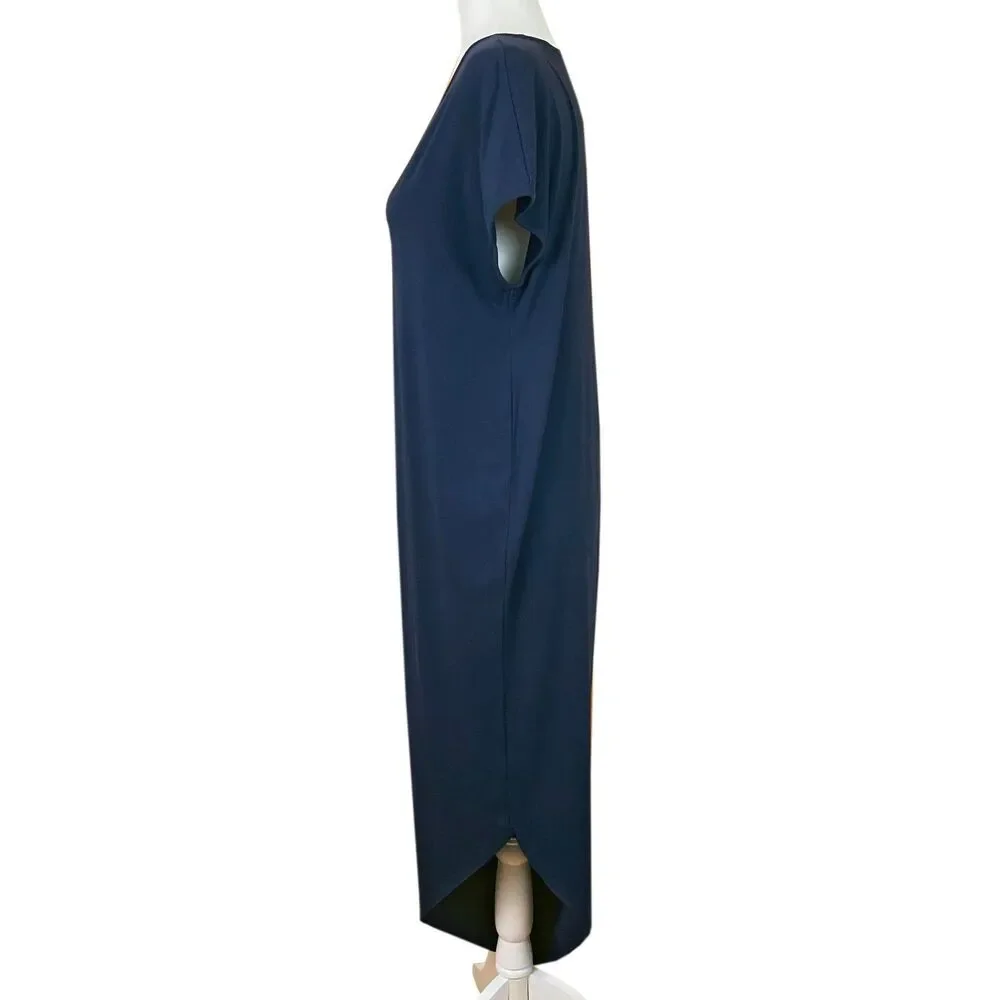 Universal Standard Iconic Geneva V-Neck Dress Size XS (10-12) Navy Pima Cotton